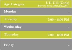 basketball classes timetable
